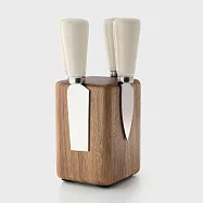 《Taylors Eye Witness》英國 磁吸刀座+起司刀叉4件(奶油白) | 起士叉 乳酪刀 起司刀叉組 - 奶油白 - 奶油白