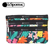 LeSportsac 2025夏季新品 3-Zip Cosmetic 三層拉鍊化妝包(7158) HC87繽紛花園
