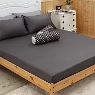 【麗塔寢飾】40支紗精梳棉 美規床包 席夢思床包 FULL 134*189cm 灰墨