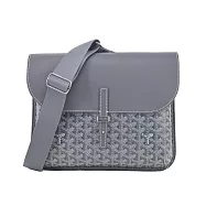 GOYARD 翻蓋皮扣郵差包- 灰