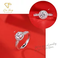 【CF鑽飾】女戒《公主圓包》莫桑鑽 1克拉鑽戒 純銀戒指