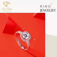 【CF鑽飾】女戒《公主方包》莫桑鑽 1克拉鑽戒 純銀戒指