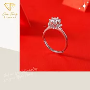 【CF鑽飾】女戒《珍愛加冕》莫桑鑽 1克拉鑽戒 純銀戒指