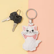 正版迪士尼 Disney Q萌鼓鼓皮革鑰匙圈 鑰匙扣 吊飾 皮革鑰匙扣 瑪麗貓