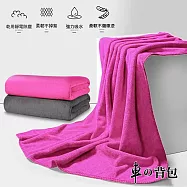 車的背包 2入超細纖維磨絨擦車長布-加厚磨絨款70X140公分 桃紅色