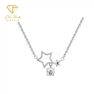 【CF鑽飾】項鍊《星星太陽》莫桑鑽1克拉 鑽墜