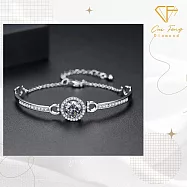 【CF鑽飾】手鍊《幸運馬蹄》莫桑鑽 1克拉純銀手鏈