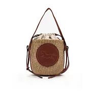 Chloe Horse Medal小號草編水桶包(棕褐色) 棕褐色