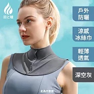 羽和暖swarm 夏日遮陽百搭冰絲巾 防曬遮陽掛脖巾-深空灰/櫻花粉/暗夜黑 深空灰