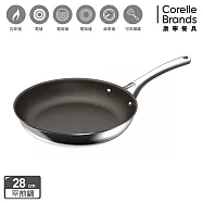 【美國康寧】DuraNano晶奈無塗層不沾不鏽鋼 平煎鍋28cm