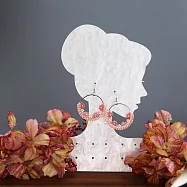 【PinkyPinky Boutique】甜美小花 手工編織鍍銀圈圈耳環 (粉紅色)