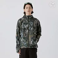 ADISI 男COOL鈦降溫抗UV撥水連帽印花外套 AJ2511018 樹木黑棕 (M-3XL) M 樹木黑棕