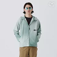 ADISI 男COOL鈦降溫抗UV撥水連帽印花外套 AJ2511018 漸層林綠 (M-2XL) M 漸層林綠