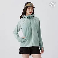 ADISI 女COOL鈦降溫抗UV撥水連帽印花外套 AJ2511019 漸層林綠 (S-2XL) S 漸層林綠