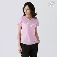 ADISI 女浪花洞洞短袖桃領透氣圖T AL2511013 丁香粉 (S-3XL) S 丁香粉