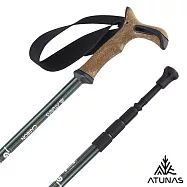 【ATUNAS 歐都納 】T把碳纖維四節旋轉避震登山杖(115/55CM)A1WSGZ01N*- 變色龍藍綠