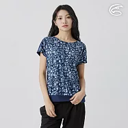 ADISI 女彈性乾爽快排印花上衣 AL2511065 深藍 (M-2XL) M 深藍