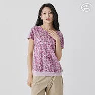 ADISI 女彈性乾爽快排印花上衣 AL2511065 粉紫 (M-2XL) M 粉紫