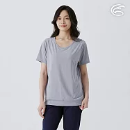 ADISI 女彈性乾爽快排後剪接長版上衣 AL2511066 中灰 (M-XL) M 中灰