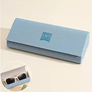 seoul show首爾秀 布紋全鐵立體三角硬殼防壓墨鏡老花近視太陽眼鏡盒 海鹽藍