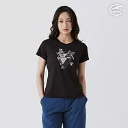 ADISI 女UPF50+防曬抑菌圓領短袖排汗衣 AL2511033 黑色 (S-2XL) M 黑色