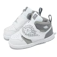Nike 休閒鞋 Sky Jordan 1 TD 小童 童鞋 學步鞋 白 灰 魔鬼氈 BQ7196-011 15cm WHITE/GREY