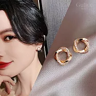 【Gulicc】耳環 法式 復古 鑲鑽