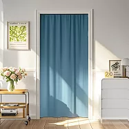 西雅圖遮光穿桿式風水長門簾110*200cm送桿子(門廉/風水簾/遮光窗簾/防空調門簾/隔簾) 淺莫藍