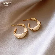【Gulicc】耳環 法式扭轉感耳環 奶油色