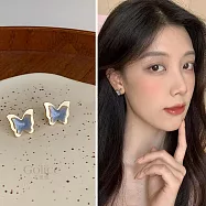 【Gulicc】耳環 立體藍色蝴蝶耳環