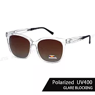 【SUNS】時尚韓版ins偏光太陽眼鏡 可調式鏡腳 大框顯小臉 台灣製 輕量/防眩光/遮陽/抗UV400 透明框漸層茶