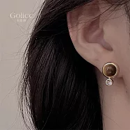 【Gulicc】耳環 法式美拉德幾何鑲鑽耳環