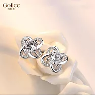 【Gulicc】耳環 優雅幸運草 永恆花語耳環 (白色鑽)