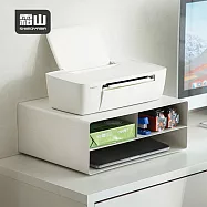 【日本霜山】碳鋼製列表機置物架(附輪&止滑墊)- 迷霧白