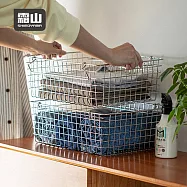 【日本霜山】可層疊不鏽鋼置物籃/收納籃(附提把)-M