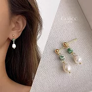 【Gulicc】耳環 溫柔典雅 綠石珍珠耳環