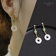 【Gulicc】耳環 耳環 優雅圓形玉環