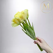 【Floral M】夏日野餐氣息洋桔梗仿真花花材(7入組)- 檸檬黃