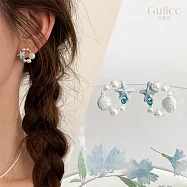 【Gulicc】耳環 夏日清新 海藍貝殼海星 耳釘