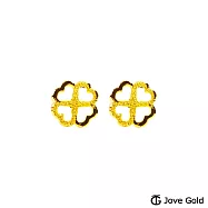 JoveGold漾金飾 幸福四葉草黃金耳環