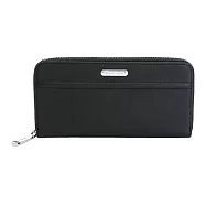 Roberto Mocali - 義大利諾貝兔路易真皮水波紋系列時尚質感男用拉鍊長夾 - 多色可選 黑色