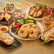 《興達港歐董》回購組合(花枝蝦排X1+月亮花枝蝦餅X1+包蛋旗魚黑輪x1+蝦滋圈x1+牛蒡天婦羅x1+鮮蝦滑x1)