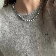 【Gulicc】項鍊 高級感銀灰 珍珠項鍊 (8mm)