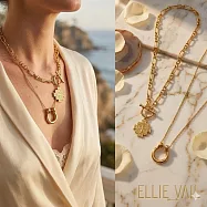 ELLIE VAIL 邁阿密防水珠寶 天使十字架項鍊 T扣金色古巴項鍊 Zayn Toggle Cross