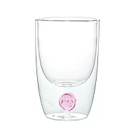 【ZACCA】心心相印 耐熱高棚矽雙層玻璃杯-350ml( 咖啡杯 茶杯 耐熱玻璃杯 隔熱防燙杯 水杯 杯子)