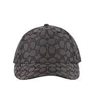 COACH CC Logo 滿版緹花布棒球帽 M-L (炭灰色)