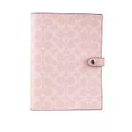 COACH CC Logo 塗層帆布及皮革細節筆記本/記事本 (粉色)