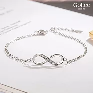 【Gulicc】手鍊 永恆無限低調微鑲手鍊 (白金色)