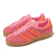 adidas 休閒鞋 Gazelle Indoor W 女鞋 粉紅 膠底 德訓鞋 復古 愛迪達 IE1058 23cm PINK/BROWN