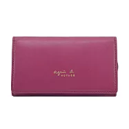 agnes b.素面皮革鎖包- 紅